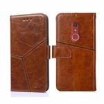 For Fujitsu Arrows Be4 Plus F-41B Geometric Stitching Horizontal Flip Leather Phone Case(Light Brown)