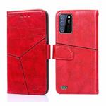 For OUKITEL C25 Geometric Stitching Horizontal Flip Leather Phone Case(Red)