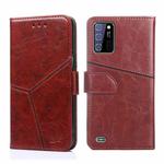 For OUKITEL C25 Geometric Stitching Horizontal Flip Leather Phone Case(Dark Brown)