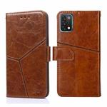 For UMIDIGI A11 Geometric Stitching Horizontal Flip Leather Phone Case(Light Brown)