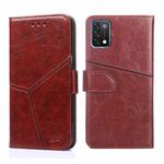 For UMIDIGI A11 Geometric Stitching Horizontal Flip Leather Phone Case(Dark Brown)