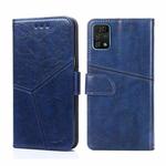 For UMIDIGI A11 Pro Max Geometric Stitching Horizontal Flip Leather Phone Case(Blue)