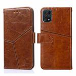 For UMIDIGI A11 Pro Max Geometric Stitching Horizontal Flip Leather Phone Case(Light Brown)