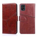 For UMIDIGI A11 Pro Max Geometric Stitching Horizontal Flip Leather Phone Case(Dark Brown)