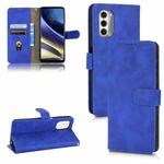 For Motorola Moto G52 JP Version Skin Feel Magnetic Flip Leather Phone Case(Blue)