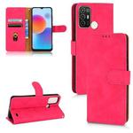 For ZTE Blade A52 Skin Feel Magnetic Flip Leather Phone Case(Rose Red)