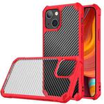 For iPhone 14 Plus Carbon Fiber Acrylic Shockproof Phone Case (Red)