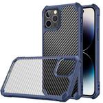 For iPhone 14 Pro Max Carbon Fiber Acrylic Shockproof Phone Case (Blue)