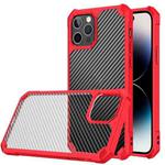 For iPhone 14 Pro Max Carbon Fiber Acrylic Shockproof Phone Case (Red)