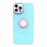 For iPhone 12 Contrast Color 3 in 1 TPU Phone Case(Pink+Mint Green)