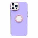 For iPhone 12 Contrast Color 3 in 1 TPU Phone Case(Purple)