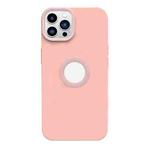 For iPhone 12 Pro Contrast Color 3 in 1 TPU Phone Case(Pink)