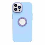 For iPhone 11 Contrast Color 3 in 1 TPU Phone Case (Purple+Blue)