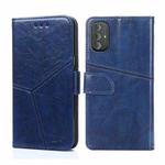 For Motorola Moto G Power 2022 Geometric Stitching Horizontal Flip Leather Phone Case(Blue)