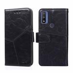 For Motorola Moto G Pure Geometric Stitching Horizontal Flip Leather Phone Case(Black)