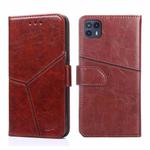 For Motorola Moto G50 5G Geometric Stitching Horizontal Flip Leather Phone Case(Dark Brown)