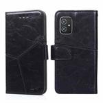 For Asus Zenfone 8 ZS590KS Geometric Stitching Horizontal Flip Leather Phone Case(Black)