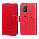 For Asus Zenfone 8 ZS590KS Geometric Stitching Horizontal Flip Leather Phone Case(Red)