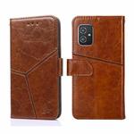 For Asus Zenfone 8 ZS590KS Geometric Stitching Horizontal Flip Leather Phone Case(Light Brown)