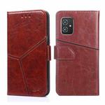 For Asus Zenfone 8 ZS590KS Geometric Stitching Horizontal Flip Leather Phone Case(Dark Brown)