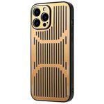 For iPhone 12 Pro Max Hollow Heat Dissipation Metal Phone Case(Gold)