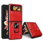 For Samsung Galaxy Z Flip4 Sliding Camshield Card Phone Case(Red)