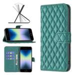For iPhone SE 2022 / SE 2020 / 8 / 7 Diamond Lattice Wallet Leather Flip Phone Case(Green)