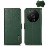 For Xiaomi 12S Ultra KHAZNEH Side-Magnetic Litchi Genuine Leather RFID Phone Case(Green)