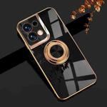 For OPPO Reno8 Pro Plus Electroplated Silicone Phone Case with Ring(Black)