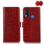 For Nokia G11 Plus Crocodile Top Layer Cowhide Leather Phone Case(Red)