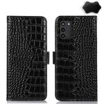 For Nokia G100 Crocodile Top Layer Cowhide Leather Phone Case(Black)