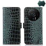 For Xiaomi 12S Ultra Crocodile Top Layer Cowhide Leather Phone Case(Green)