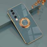 For Honor 70 Electroplated Silicone Phone Case with Ring(Grey)
