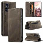 For Xiaomi 12 Pro AutSpace A01 Retro Skin-feel Crazy Horse RFID Leather Phone Case(Coffee)