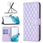 For Samsung Galaxy S22 Plus 5G Diamond Lattice Wallet Leather Flip Phone Case(Purple)