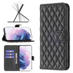 For Samsung Galaxy S21 Plus 5G Diamond Lattice Wallet Leather Flip Phone Case(Black)