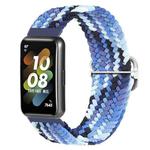 For Huawei Band 7 Nylon Braided Buckle Watch Band(Colorful Blue)