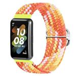 For Huawei Band 7 Nylon Braided Buckle Watch Band(Colorful Orange)