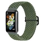 For Huawei Band 7 Nylon Braided Buckle Watch Band(Green)