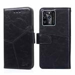 For ZTE Blabe V30 Geometric Stitching Horizontal Flip Leather Phone Case(Black)