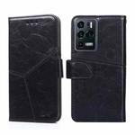 For ZTE Axon 30 Ultra Geometric Stitching Horizontal Flip Leather Phone Case(Black)