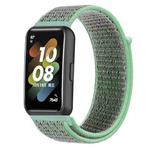 For Huawei Band 7 Nylon Loop Buckle Watch Band(Blue Sea Green)