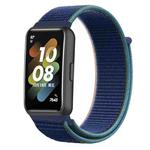 For Huawei Band 7 Nylon Loop Buckle Watch Band(Dark Navy Blue)