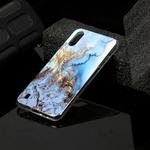 For Galaxy A01 Marble Pattern Soft TPU Protective Case(Sea Blue)