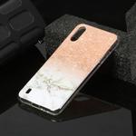 For Galaxy A01 Marble Pattern Soft TPU Protective Case(Rose Gold White)