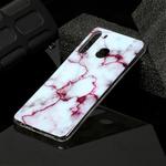 For Galaxy A21 Marble Pattern Soft TPU Protective Case(Red)