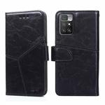For Xiaomi Redmi 10 Geometric Stitching Horizontal Flip Leather Phone Case(Black)