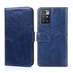 For Xiaomi Redmi 10 Geometric Stitching Horizontal Flip Leather Phone Case(Blue)