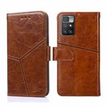 For Xiaomi Redmi 10 Geometric Stitching Horizontal Flip Leather Phone Case(Light Brown)
