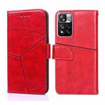 For Xiaomi Redmi Note11 Pro 5G / Note11 Pro+ 5G Geometric Stitching Horizontal Flip Leather Phone Case(Red)